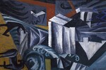 Давид Бурлюк. Мост. Пейзаж с четырех точек зрения. Фрагмент. 1911 год. Давид Бурлюк. Мост. Пейзаж с четырех точек зрения. Фрагмент. 1911 год.